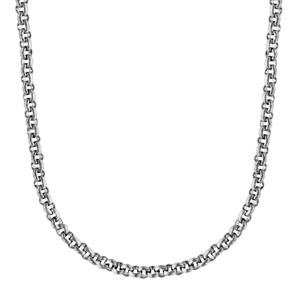 Chaîne en acier maille jaseron largeur 2mm et longueur 70cm + 10cm de rallonge