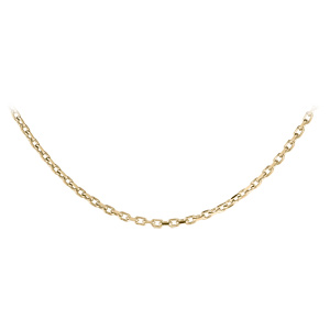 Chaîne en acier et PVD jaune maille forcat en 3 mm longueur 45cm