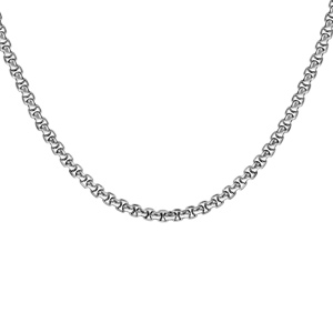 Collier en acier maille jaseron carrée largeur 4mm longueur 60 cm
