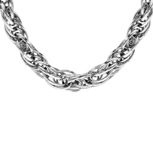 Collier en acier mailles entrelacées 45+5cm