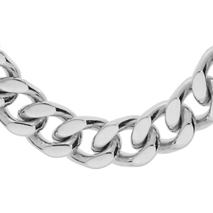Collier en acier maille gourmette 10mm longueur 60cm