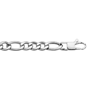 Bracelet en acier chaîne mailles 1+3 largeur 6mm et longueur 21cm