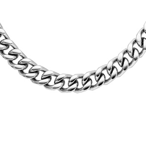 Collier en acier maille gournette 8mm longueur 55cm