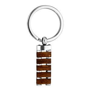 Porte clef en acier et bois naturel