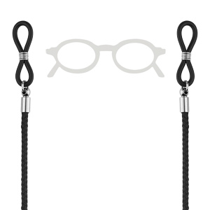 Chaîne de lunette corde noir simple 74cm