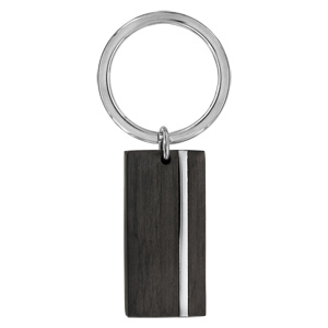 Porte-clef en acier et carbone rectangulaire