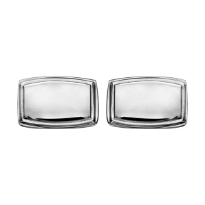 Boutons de manchette en acier rectangulaires lisse à graver