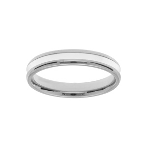 Alliance en acier bandeau mat blanc largeur 4mm