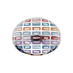 Bague Stella Mia en acier et nacre motifs géométrique multi couleur