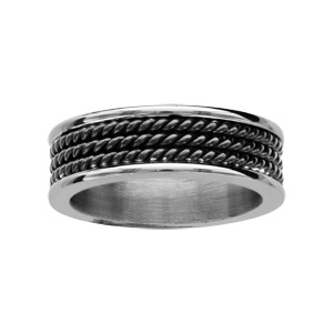 Alliance en acier fils en PVD noir torsadés