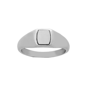 Chevaliere en acier petit plateau tonneau à graver 6 x 5mm