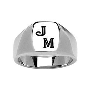 Chevalière en acier plateau tonneau 12mm X 10mm