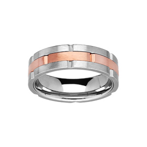 Bague en acier et PVD rosé