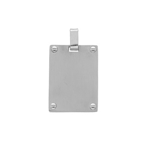 Pendentif en acier satiné à graver 24x17mm avec vis cruciforme