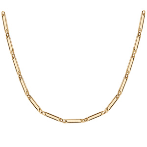 Chaîne en acier et doré maille rectangle longueur 55cm réglable
