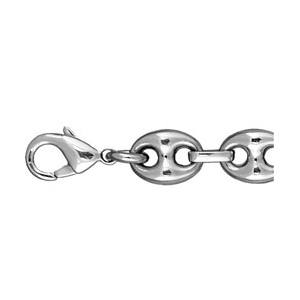 Bracelet en acier chaîne maille grains de café largeur 11mm et longueur 22cm