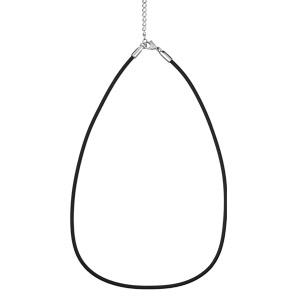 Cordon en caoutchouc et fermoir en acier – longueur 50cm + 5cm de rallonge