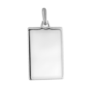 Pendentif en acier plaque G.I. rectangulaire dimensions 21mm X 14mm