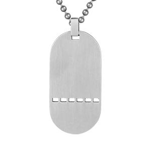 Collier en acier Plaque militaire G.I trouée à graver avec chaîne boule