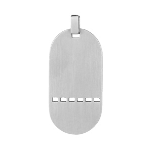 Pendentif en acier plaque G.I. arrondie trouée