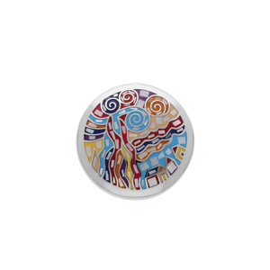 Pendentif Stella Mia en acier rond multicouleur avec Nacre