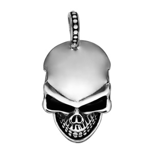 Pendentif en acier tête de mort noircie