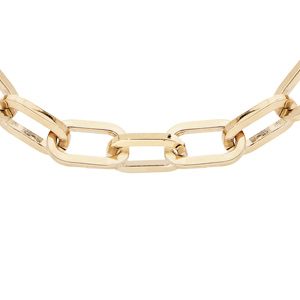 Collier doré maille rectangulaire 47+3cm