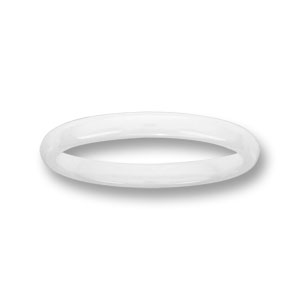 Alliance demi- jonc en céramique blanche 2mm