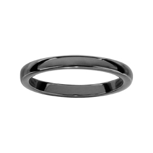 Alliance demi-jonc en céramique noir 2mm