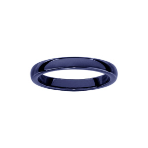 Alliance demi-jonc 3mm céramique bleu foncé
