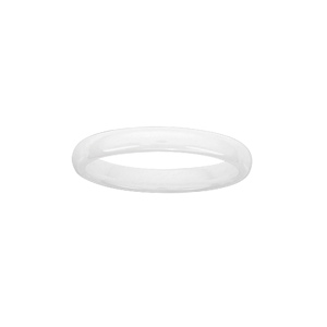 Alliance demi-jonc en céramique blanche 3mm