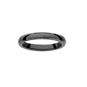 Alliance demi-jonc en céramique noire 3mm
