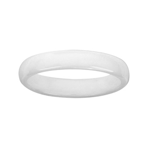 Alliance demi-jonc en céramique blanche 4mm