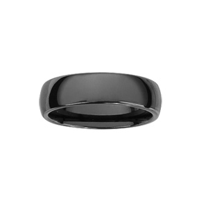 Alliance demi-jonc en céramique noire 6mm
