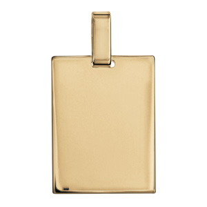 Pendentif en vermeil plaque G.I. rectangulaire à graver – dimensions 19mm X 25mm – plaque prestige
