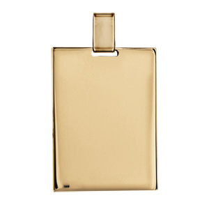 Pendentif en vermeil plaque G.I. rectangulaire à graver – dimensions 39mm X 29mm – plaque prestige