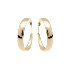 Créoles en vermeil cubaines lisse grand modèle 33mm