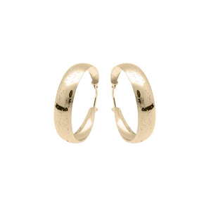 Créoles en vermeil cubaines diamanté aspect paillette moyen modèle 25mm