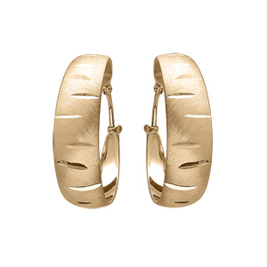 Créoles en vermeil cubaines rainurés petit modèle 20mm