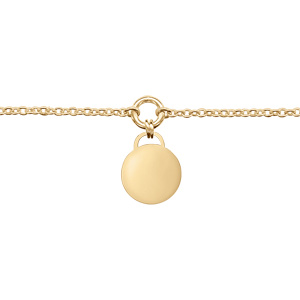 Bracelet en vermeil avec chaînette pampille rondelle  - 16+3cm réglable