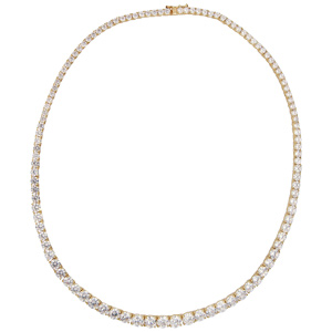Collier en vermeil riviere d’oxydes blancs sertis en chute 42cm