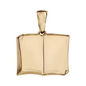 Pendentif en vermeil livre ouvert à graver grand modèle – plaque prestige