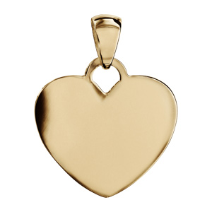 Pendentif en vermeil coeur arrondi à graver grand modèle – plaque prestige
