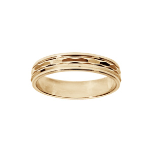Alliance en vermeil diamantée ligne horizontale largeur 4mm