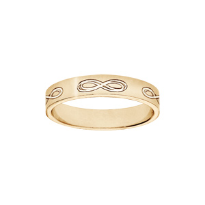 Alliance en vermeil ruban gravée symbole infini largeur 4mm