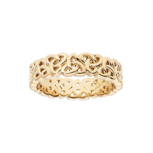Bague en vermeil motif triskel entrelacé largeur 6mm