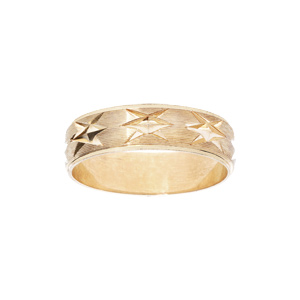 Bague en vermeil diamantée étoile large largeur 6mm