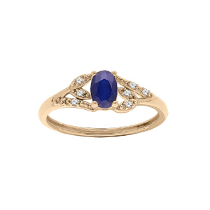 Bague en vermeil Saphir véritable et Topazes blanches