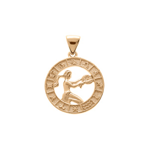 Pendentif en vermeil médaille zodiaque Vierge