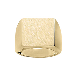 Chevalière en vermeil plateau carré 15mm X 15mm